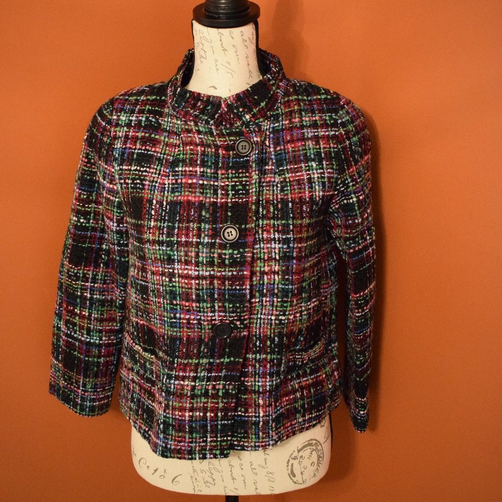 Talbots Multi Color Wool Blend Jacket 4p - image 1